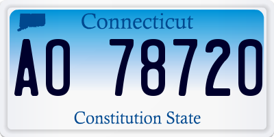 CT license plate AO78720