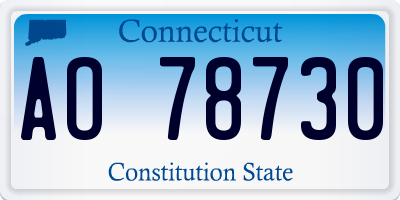 CT license plate AO78730
