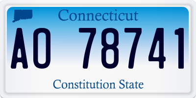 CT license plate AO78741