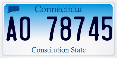 CT license plate AO78745
