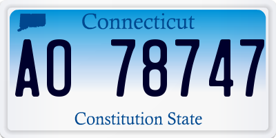 CT license plate AO78747