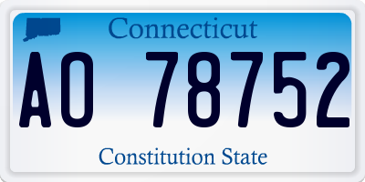 CT license plate AO78752