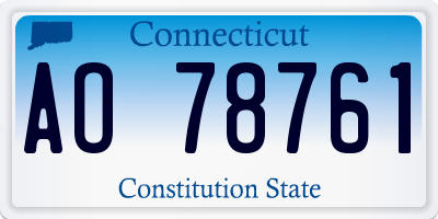 CT license plate AO78761