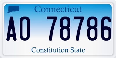 CT license plate AO78786