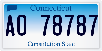 CT license plate AO78787