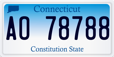 CT license plate AO78788
