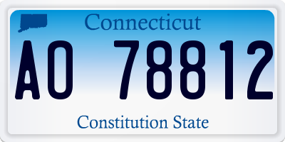 CT license plate AO78812