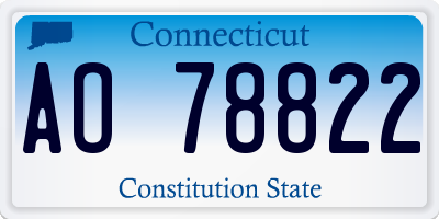 CT license plate AO78822