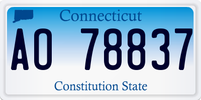 CT license plate AO78837