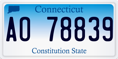CT license plate AO78839