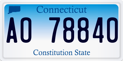 CT license plate AO78840