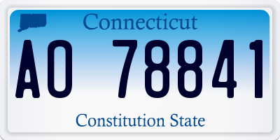 CT license plate AO78841