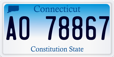 CT license plate AO78867