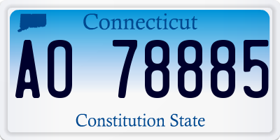 CT license plate AO78885