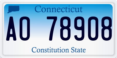 CT license plate AO78908