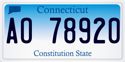 CT license plate AO78920