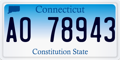 CT license plate AO78943