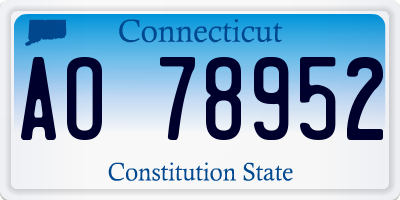 CT license plate AO78952