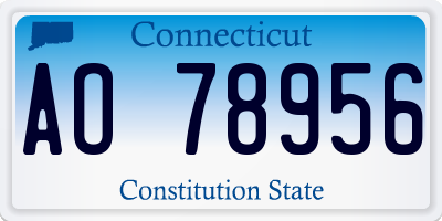 CT license plate AO78956