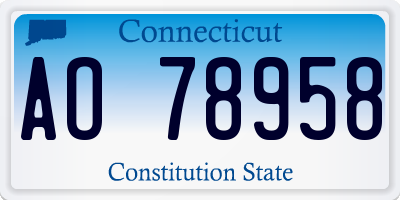 CT license plate AO78958