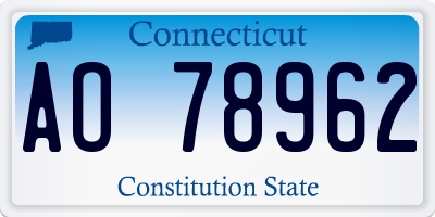CT license plate AO78962