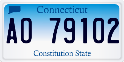 CT license plate AO79102