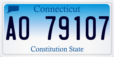 CT license plate AO79107
