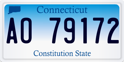 CT license plate AO79172