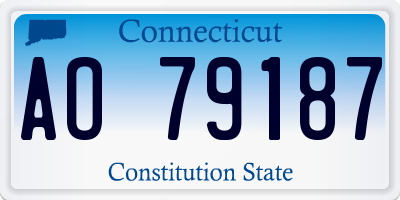 CT license plate AO79187
