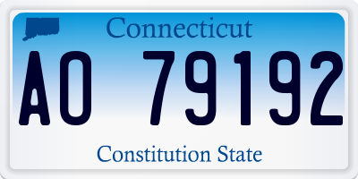 CT license plate AO79192