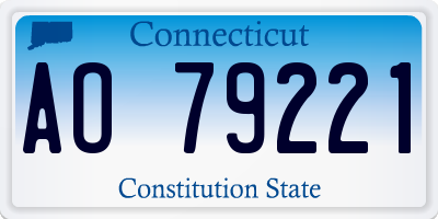 CT license plate AO79221