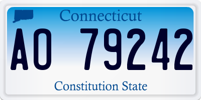 CT license plate AO79242