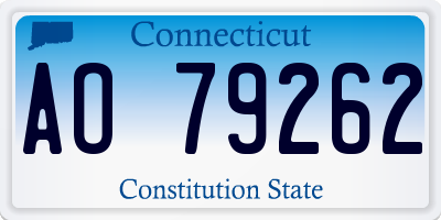 CT license plate AO79262