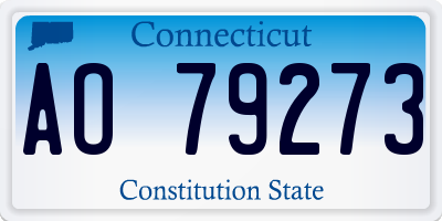 CT license plate AO79273