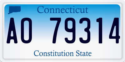 CT license plate AO79314