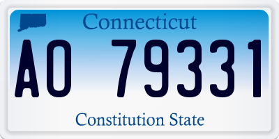 CT license plate AO79331