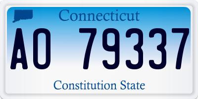 CT license plate AO79337