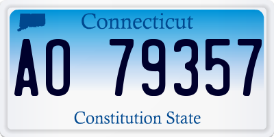 CT license plate AO79357