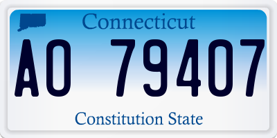 CT license plate AO79407