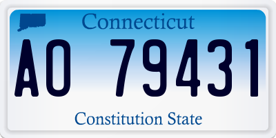 CT license plate AO79431