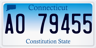 CT license plate AO79455