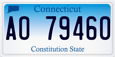 CT license plate AO79460