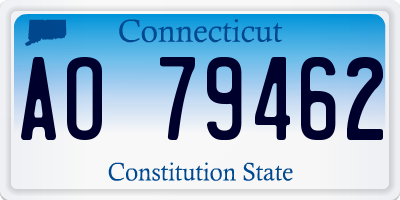 CT license plate AO79462