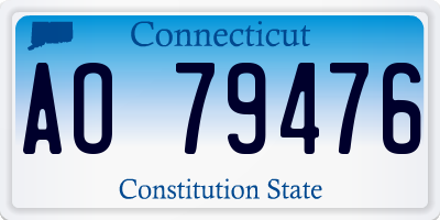 CT license plate AO79476