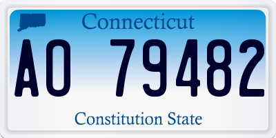 CT license plate AO79482