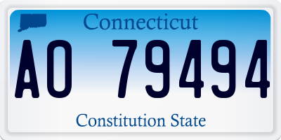 CT license plate AO79494