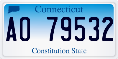 CT license plate AO79532