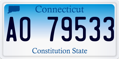 CT license plate AO79533