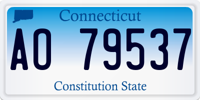 CT license plate AO79537