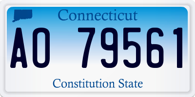 CT license plate AO79561